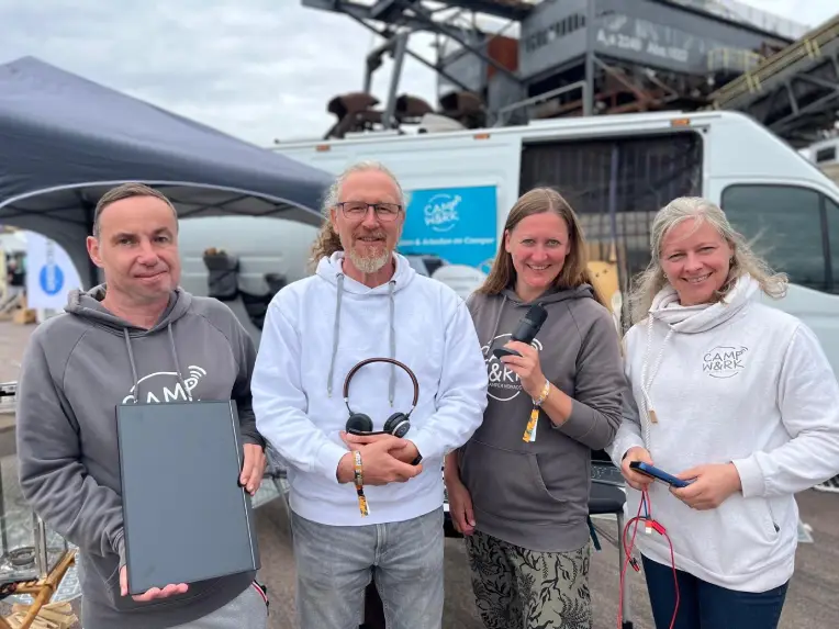 CAMP & WORK Team mit Uwe, Andreas, Anja, Regine